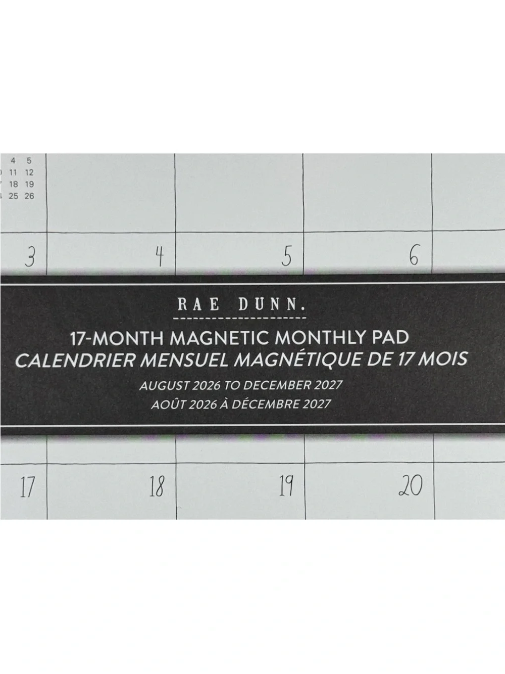 RAE DUNN 2026 - 2027 17-MONTH MAGNETIC MONTHLY PAD CALENDAR AGENDA FRIDGE